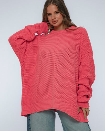 🧶 Cloud Nine Langarm-Pullover | Berry / Black / Golden Sun / Sand Dune