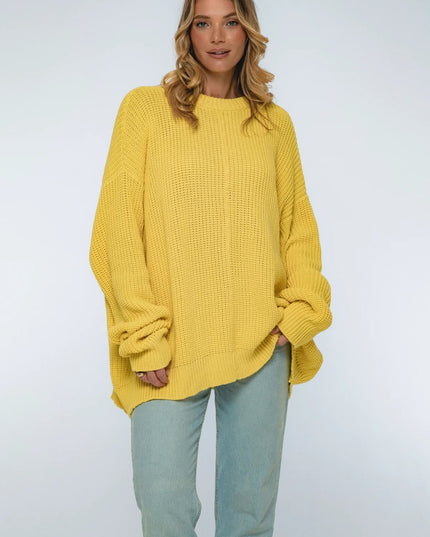 🧶 Cloud Nine Langarm-Pullover | Berry / Black / Golden Sun / Sand Dune