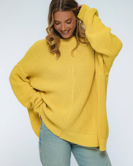 🧶 Cloud Nine Langarm-Pullover | Berry / Black / Golden Sun / Sand Dune