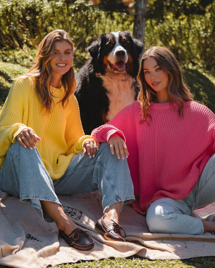 🧶 Cloud Nine Langarm-Pullover | Berry / Black / Golden Sun / Sand Dune