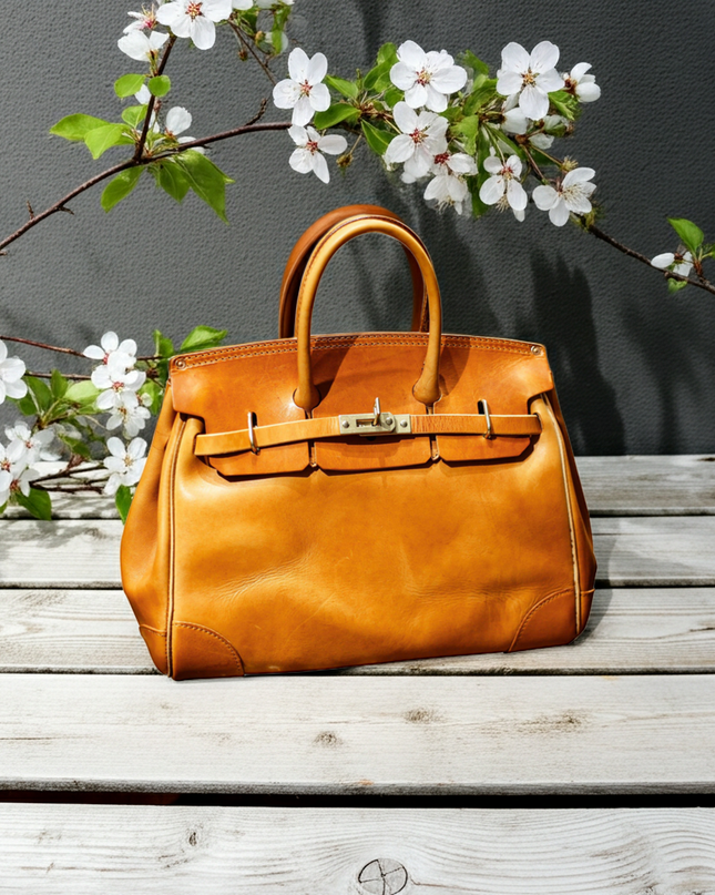Rossie Viren Damen Satchel Bag – Echtes pflanzlich gegerbtes Vintage-Leder
