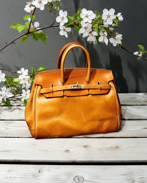 Rossie Viren Damen Satchel Bag – Echtes pflanzlich gegerbtes Vintage-Leder