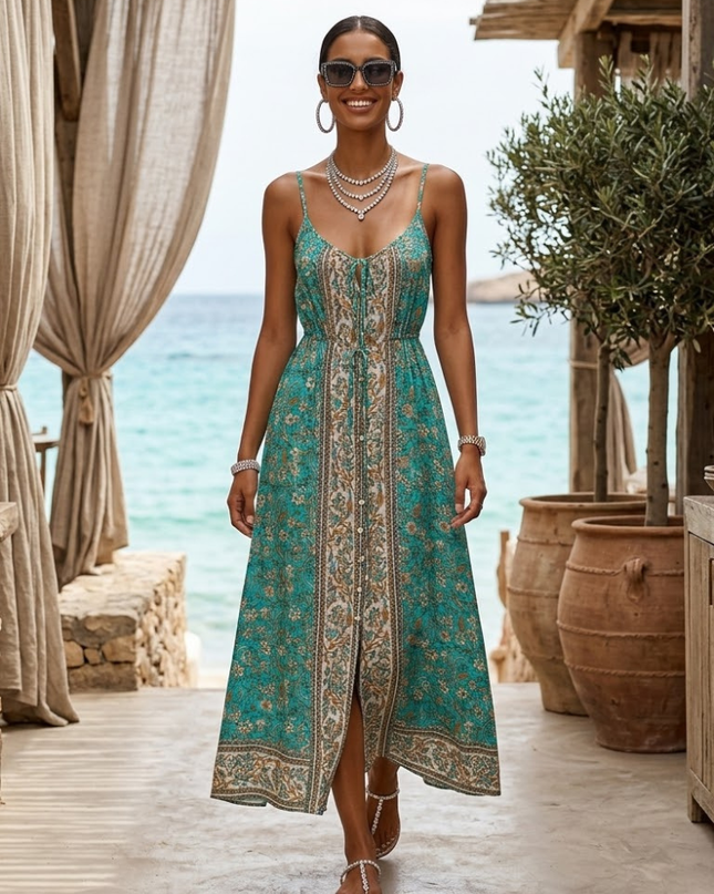 Damen Sommerkleid SUMMER COMO Green – New Collection ITALY
