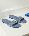 GUCCI GG denim sandals with metal Horsebit