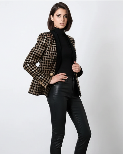 Diamond Inlay Blazer, Wall Street | Women - BYMANYC ® New York-2