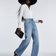 Elegante Wide-Leg Jeans mit Strukturpaneelen
