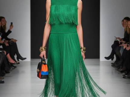Emerald Kinetic Fringe Dress • TRIBECA New Collection BYMANYC ® New York