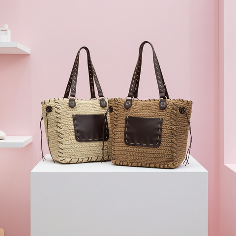 Kontrastierende geflochtene Shopper