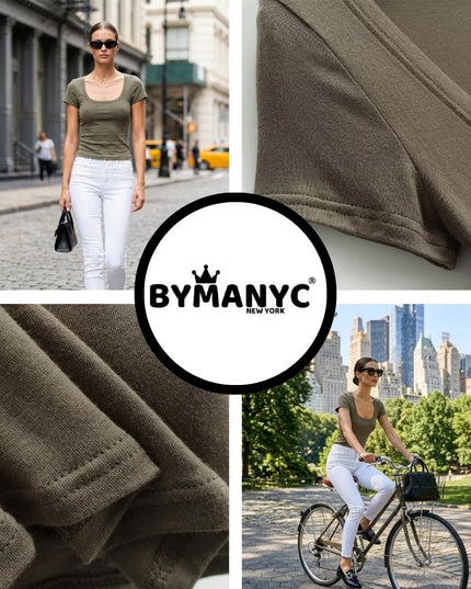 👚 BRYANT U-Neck Top | Khaki Green | Prêt-à-Porter