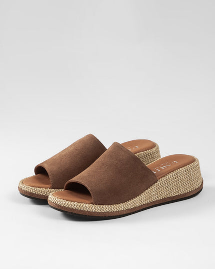 Damen Leder Keilsandalen L'Arte Milano – Braun