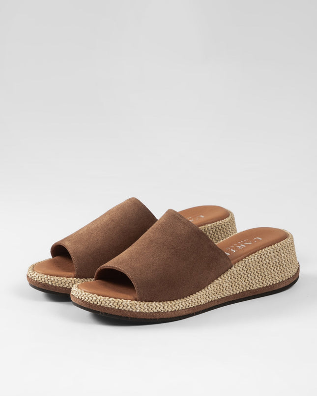 Damen Leder Keilsandalen L'Arte Milano – Braun