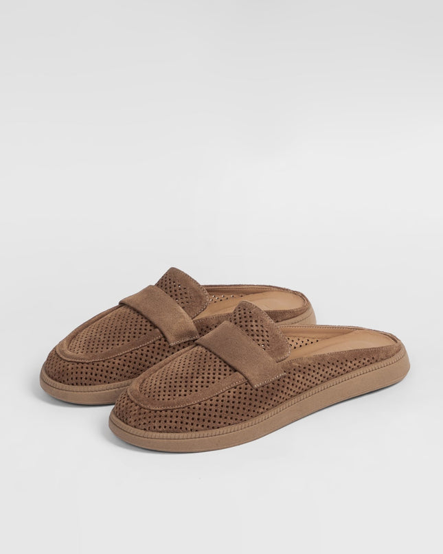 Damen Leder Clogs L'Arte Milano – Braun