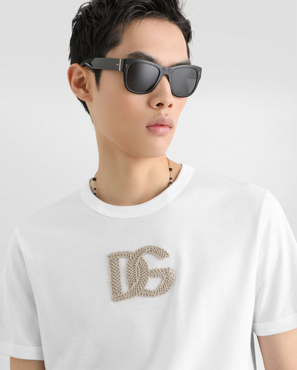 Dolce & Gabbana | Baumwoll-T-Shirt mit Logo-Patch | Weiss | Herren