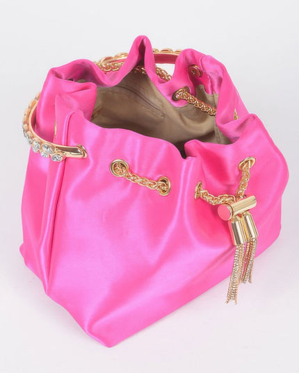GRAMERCY Rhinestone Satin Bucket - New Collection Los Angeles - BYMANYC ® New York-2
