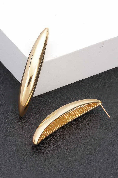 GUGGENHEIM Curved Metal Vintage Stud Earrings: BYMANYC ® New York-0