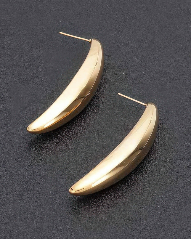 GUGGENHEIM Curved Metal Vintage Stud Earrings: BYMANYC ® New York-1