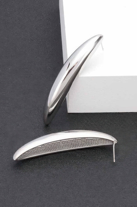 GUGGENHEIM Curved Metal Vintage Stud Earrings: BYMANYC ® New York-2