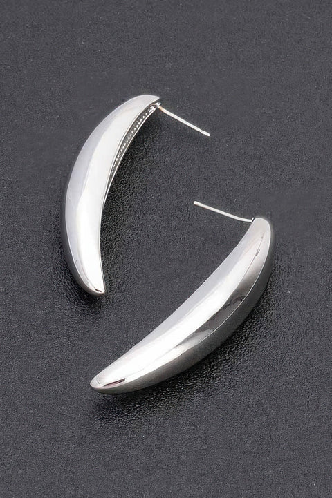 GUGGENHEIM Curved Metal Vintage Stud Earrings: BYMANYC ® New York-3