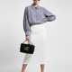 Gingham Check Shirt with Elastic Hem and Puff Sleeves • BYMANYC ® New York-0