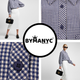 Gingham Check Shirt with Elastic Hem and Puff Sleeves • BYMANYC ® New York-2