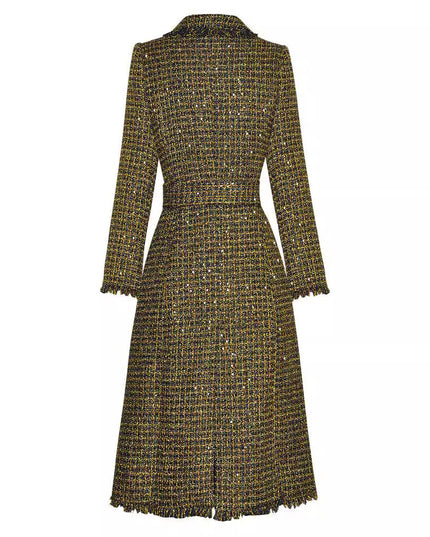 🧥 UPPER EAST SIDE Golden Plaid Trench Coat | Damen | Limited Edition