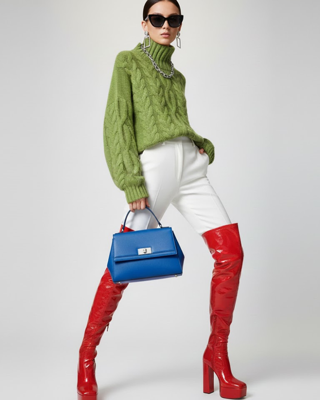 Grüner Cable-Knit-Pullover TRIBECA: Neue Kollektion COUTURE in NOLITA