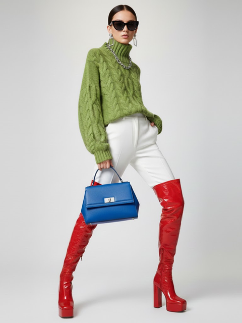 Grüner Cable-Knit-Pullover TRIBECA: Neue Kollektion COUTURE in NOLITA