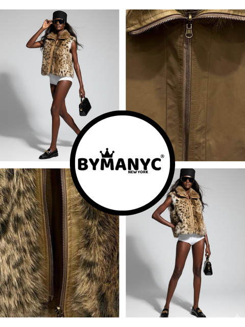 HARLEM Reversible Vegan Fur Vest NYFW New Colecction BYMANYC ® New York-2