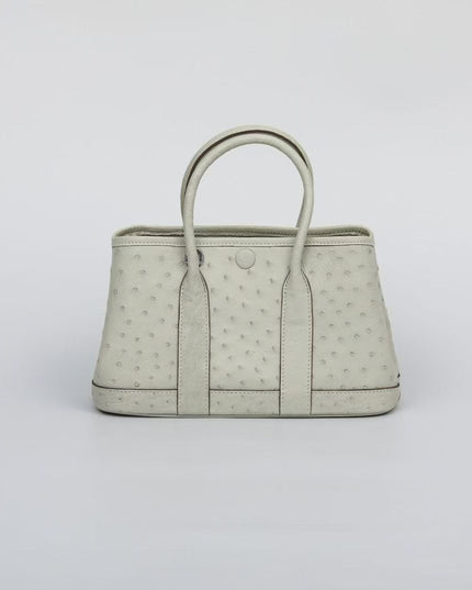 Genuine Ostrich Skin Leather Small Tote Bag-3