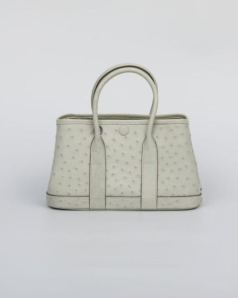 Genuine Ostrich Skin Leather Small Tote Bag-3