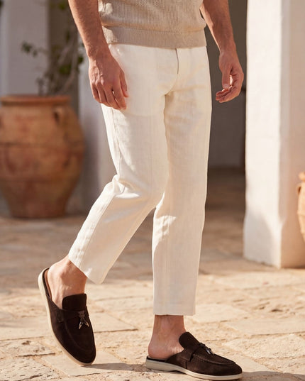 HOLLERT | Loafer aus Kalbsveloursleder mit Tassel-Detail | Braun | Herren
