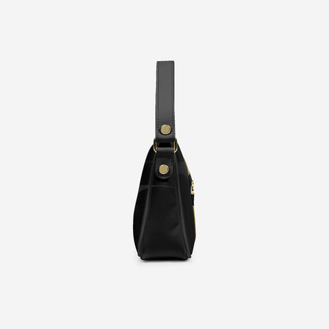 Handbag BYMANYC ® New York – Couture Vegan Vertical Band in Black & Gold Luxe-3