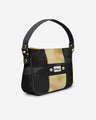 Handtasche BYMANYC ® New York – Couture Vegan Vertical Band Schwarz & Gold