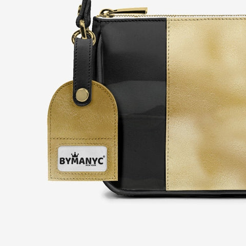 Handbag BYMANYC ® New York – Luxe Pendant Vertical Band in Platinum & Noir-2