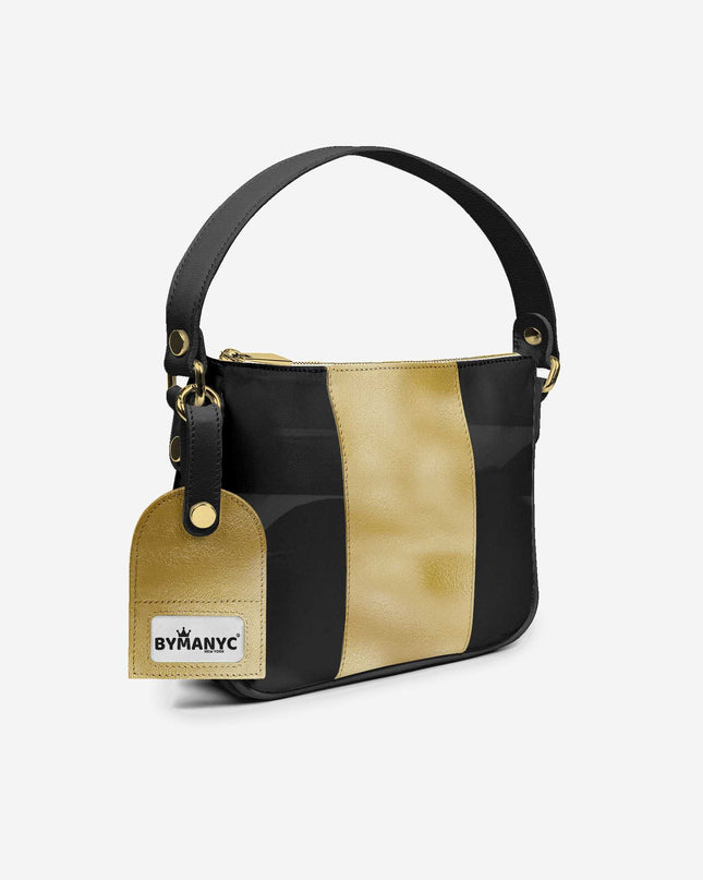 Handbag BYMANYC ® New York – Luxe Pendant Vertical Band in Platinum & Noir-1