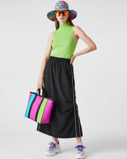 💟 HARLEM Luxury Sport Long Rock | Schwarz