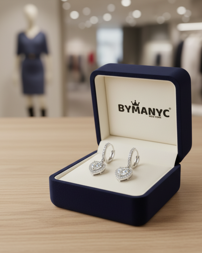 Heart Huggie Hoop Earrings Radiance SOHO BYMANYC ® New York-0