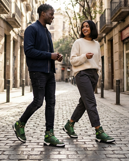 Vegane Sneakers BATTERY PARK MOTION Verde – Unisex