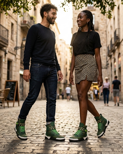 Vegane Sneakers BATTERY PARK MOTION Verde – Unisex