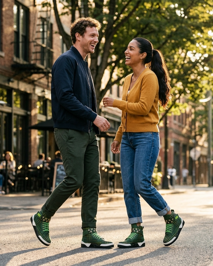 Vegane Sneakers BATTERY PARK MOTION Verde – Unisex