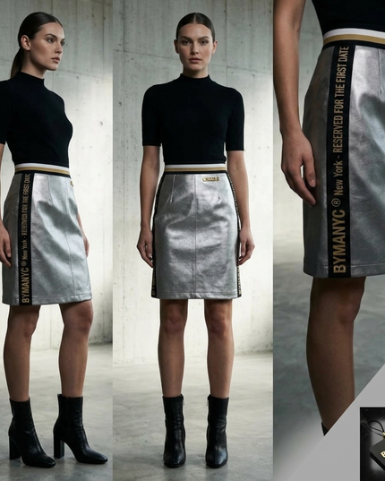 Upper East Side Midi-Rock | Garment District Kollektion | Silber | Limited Edition