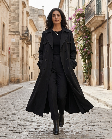 🧥 Damen Trenchcoat Madison | New Collection Prêt-à-Porter | Schwarz