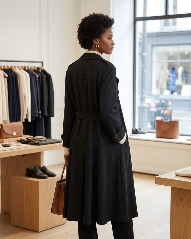 🧥 Damen Trenchcoat Madison | New Collection Prêt-à-Porter | Schwarz