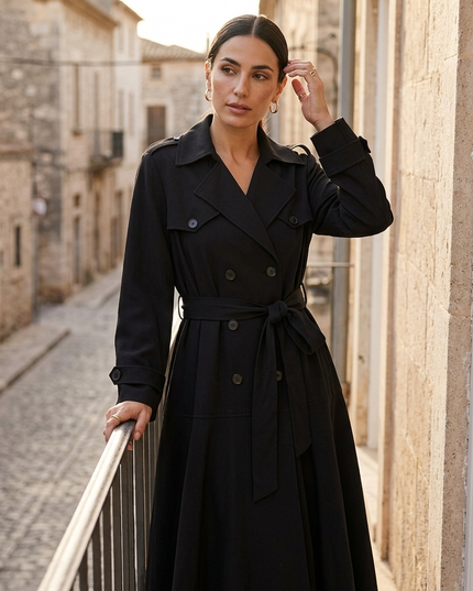 🧥 Damen Trenchcoat Madison | New Collection Prêt-à-Porter | Schwarz