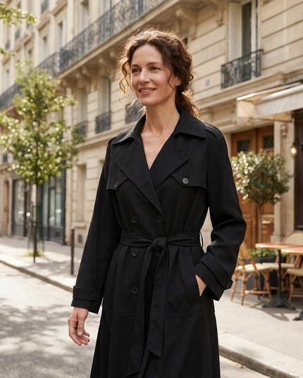 🧥 Damen Trenchcoat Madison | New Collection Prêt-à-Porter | Schwarz