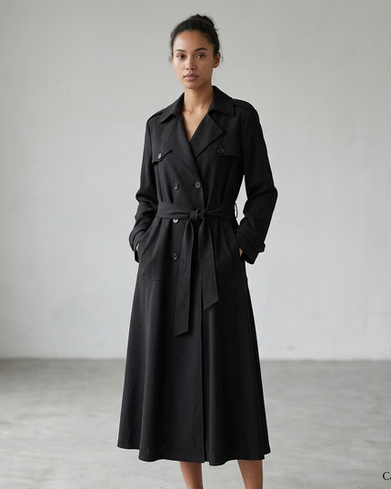 🧥 Damen Trenchcoat Madison | New Collection Prêt-à-Porter | Schwarz