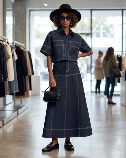 👖Damen Rock & Jacken-Set Chelsea | NYFW New Collection | Denim