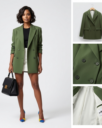 Modernist Blazer Eco Jacket | DUMBO | Dark Green
