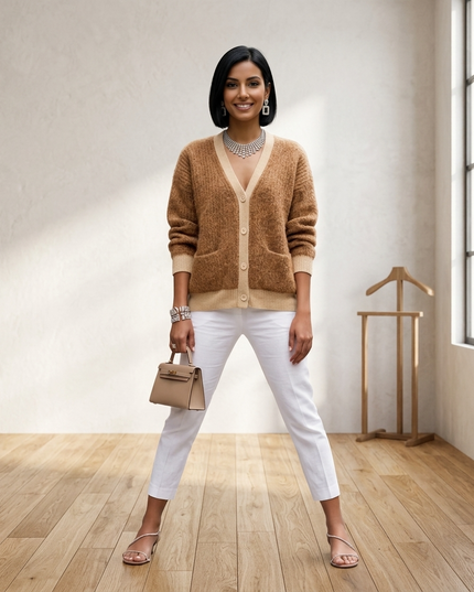 Damen Cardigan Murray Hill | Caramel Apricot