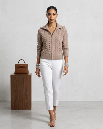 Damen Cardigan Central Park | Khaki